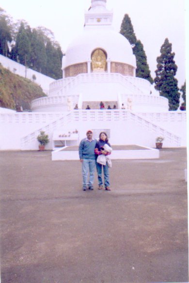 Me and Honey at a Japanese Temple at Darjeeling.. Click to see larger image.