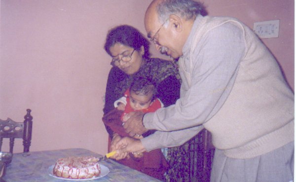 With Papa and Mummy on their Marriage Anniversary on 2nd December. Click to see larger image.